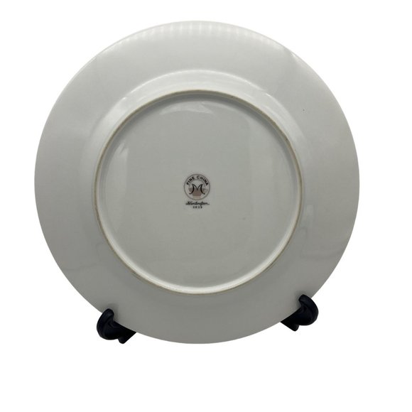 Fine China of Japan Huntington Dinner Plate 10.5" White Flowers Platinum Trim - Picture 4 of 5